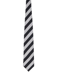 Comme des Garcons Homme Deux Black Silver Striped Tie