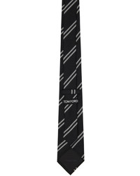 Tom Ford Black White Striped Tie
