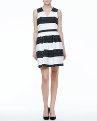 Ali Ro Sleeveless Black And White Striped Dress