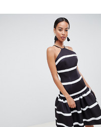 Asos Tall Asos Design Tall Stripe Scuba Drop Waist Midi Dress