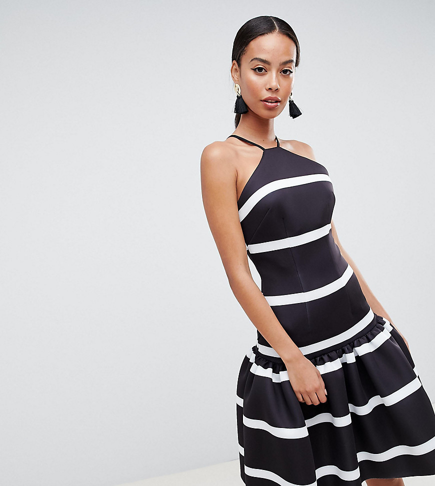 Black and white striped dress clearance asos