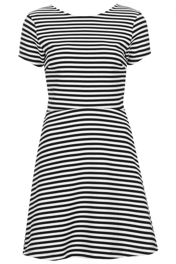 topshop black and white striped dress