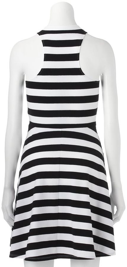 So Striped Skater Dress Juniors, $30 | Kohl's | Lookastic