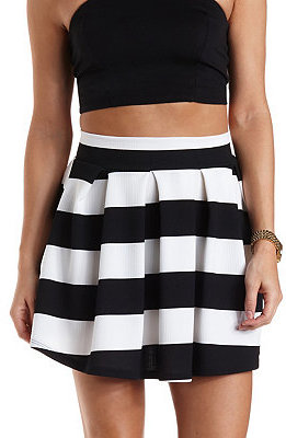 Charlotte Russe Striped Pleated Skater Skirt | Where to buy & how to wear