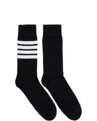 Thom Browne Black 4 Bar Mid Calf Socks
