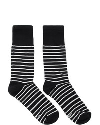 Saturdays Nyc Black And White Stripe Lightweight Socks