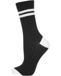 Topshop Black Two Stripe Ankle Socks