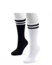 Black and White Stripe Knee Socks
