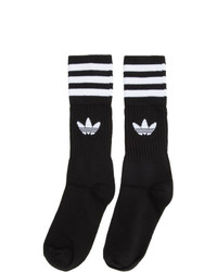 adidas Originals Three Pack Black And White Striped Socks