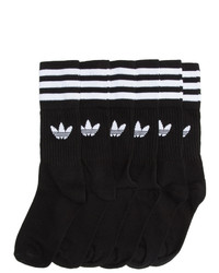 adidas Originals Three Pack Black And White Striped Socks