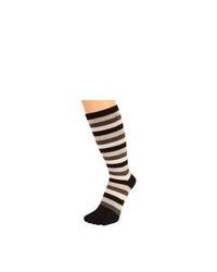 Toe Toe Striped Toe Socks Black