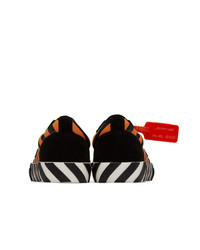 Off-White Black And Orange Diag Low Vulcanized Sneakers
