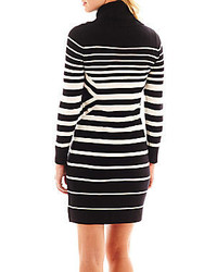 Studio 1 Long Sleeve Striped Bodycon Sweater Dress