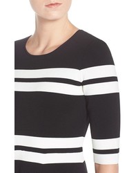 Eliza J Stripe Sweater Fit Flare Dress
