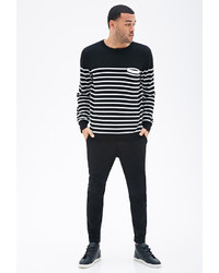 Black and White Horizontal Striped Sweater
