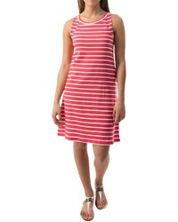 August Silk Ribbed Stripe Tank Dress Sleeveless