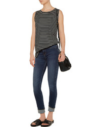 Current/Elliott The Muscle Striped Cotton Jersey Tank