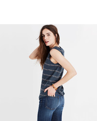 Madewell Whisper Cotton Crewneck Muscle Tank In Braxton Stripe