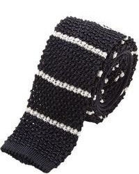 Ralph Lauren Black Label Stripe Square Bottom Knit Neck Tie