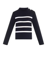 Balenciaga Funnel Neck Striped Jersey Sweater