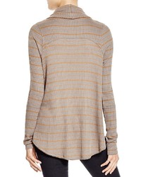 Free People Striped Thermal Knit Cowl Neck
