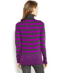 Joseph A Variegated Stripe Turtleneck Sweater