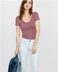 Express One Eleven Double V Neck Ballet Tee