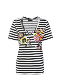Etro Striped Floral Print T Shirt