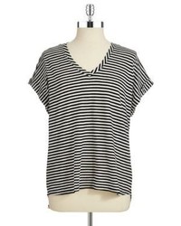 Vince Camuto Two By Striped V Neck Tee