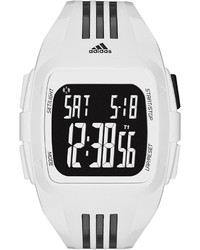 adidas Performance Unisex Digital Duramo Black And White Polyurethane Strap Watch 50mm Adp6091