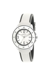 TR160S-03RB Motus Stainless Steel With White And Black Rubber Band White Watch