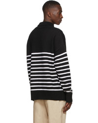 AMI Alexandre Mattiussi Black Striped Ami De Cur Turtleneck