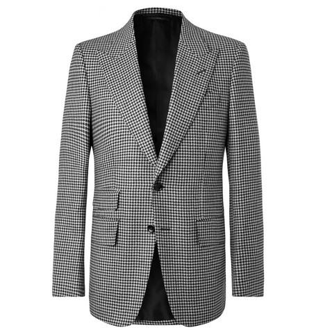 Tom Ford Black Shelton Slim Fit Houndstooth Wool Blazer, $1,691 | MR PORTER  | Lookastic