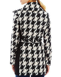 KC Collections Belted Houndstooth Coat