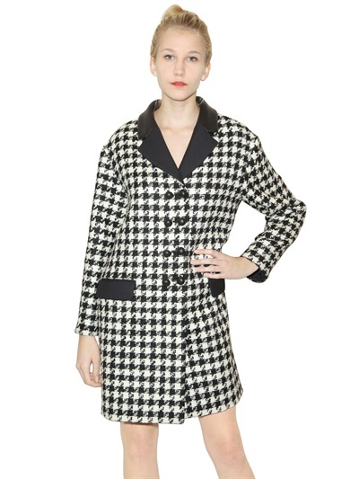 Moschino Cheap & Chic Houndstooth Pattern Wool Coat, $1,237 ...