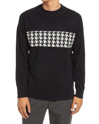 Open Edit Houndstooth Wool Recycled Cashmere Sweater