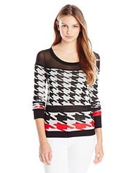 XOXO Juniors Houndstooth Printed Pullover Sweater
