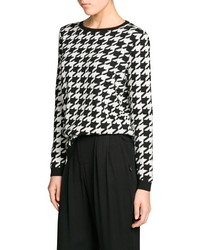 Mango Outlet Houndstooth Wool Blend Sweater