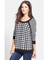 Vince Camuto Two By Houndstooth Front Jacquard Sweater