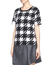 Nobrand Tissia Houndstooth Print Cotton Jersey T Shirt