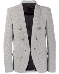 Black and White Houndstooth Double Breasted Blazer