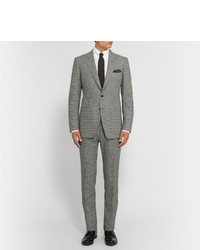 Tom Ford Grey Slim Fit Houndstooth Wool Trousers
