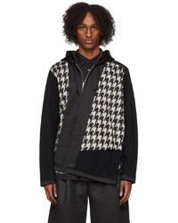 Black and White Houndstooth Hoodie