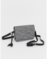 Glamorous Cross Body Bag With Circle Detail In Houndstooth