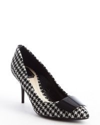 Christian Dior Black And White Textile Pointed Toe Pumps