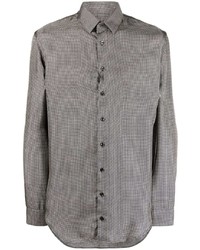 Giorgio Armani Dogtooth Print Long Sleeve Shirt