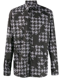 Karl Lagerfeld Houndstooth Print Button Shirt