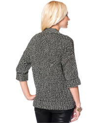 A Pea in the Pod Maternity Short Sleeve Houndstooth Open Front Cardigan