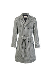 Black and White Houndstooth Overcoat