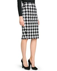 Mango Outlet Houndstooth Pencil Skirt